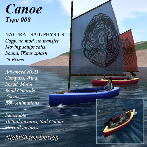 Second Life Marketplace Canoe Boat Type 008